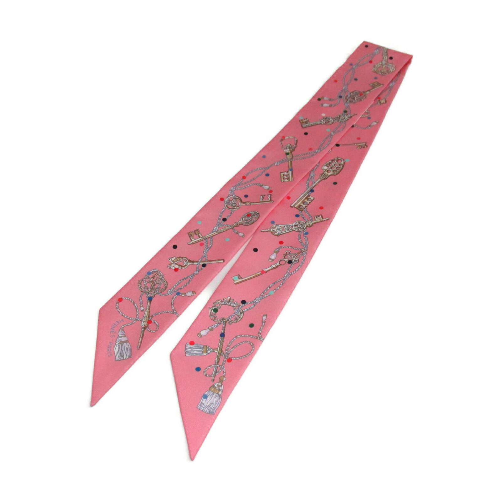 エルメス HERMES トゥイリー　Les Cles a Pois スカーフ 衣料品 シルク レディース ピンク系 【中古】のサムネイル