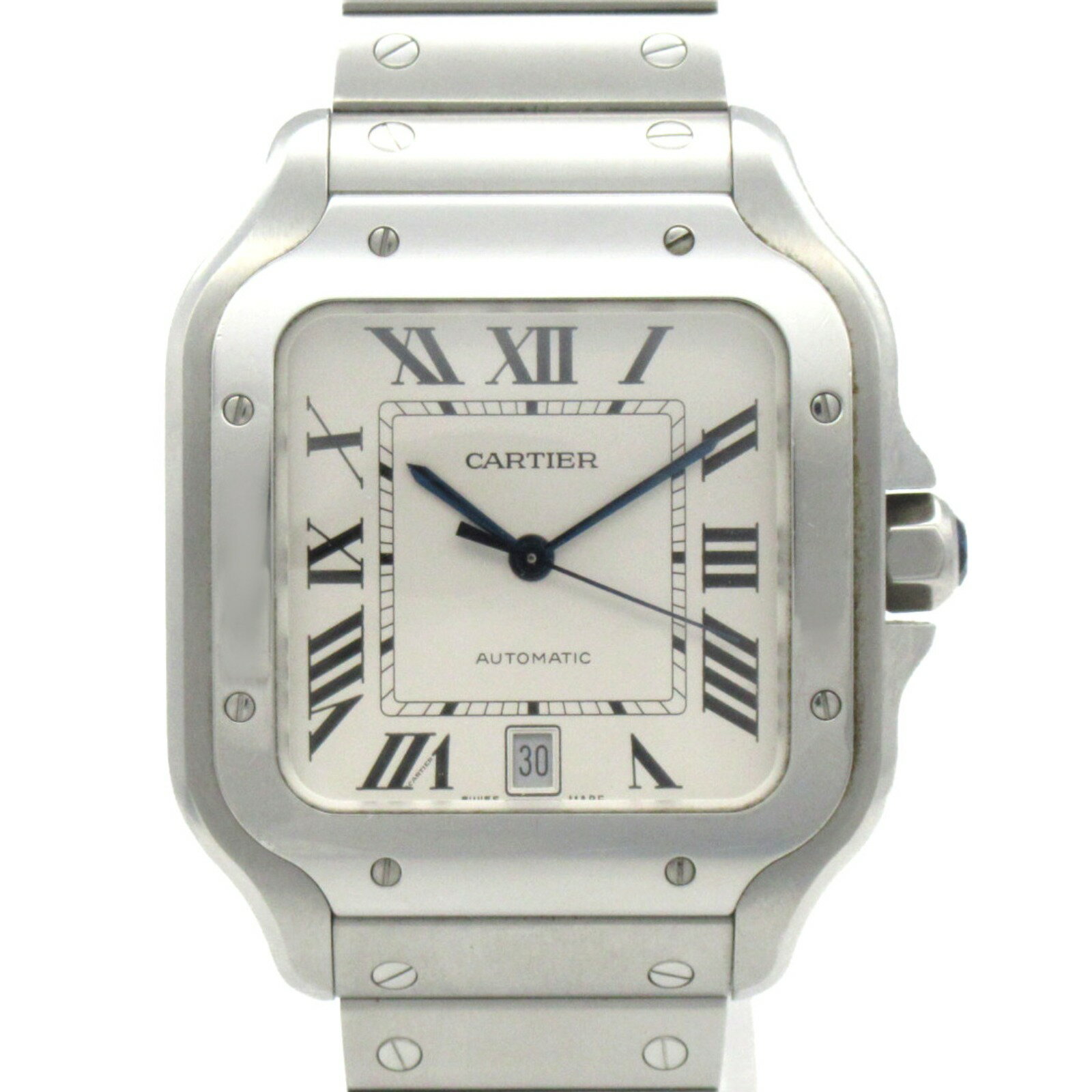 カルティエ CARTIER サントス ドゥ カルティエLM 腕時計 ウォッチ 腕時計 時計 ステンレススチール メンズ ホワイト系 ホワイト WSSA0009 【中古】
