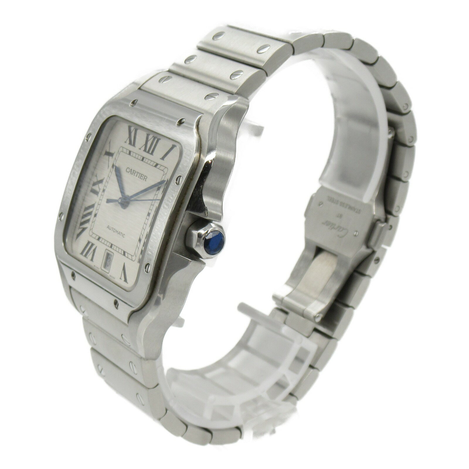 カルティエ CARTIER サントス ドゥ カルティエLM 腕時計 ウォッチ 腕時計 時計 ステンレススチール メンズ ホワイト系 ホワイト WSSA0009 【中古】