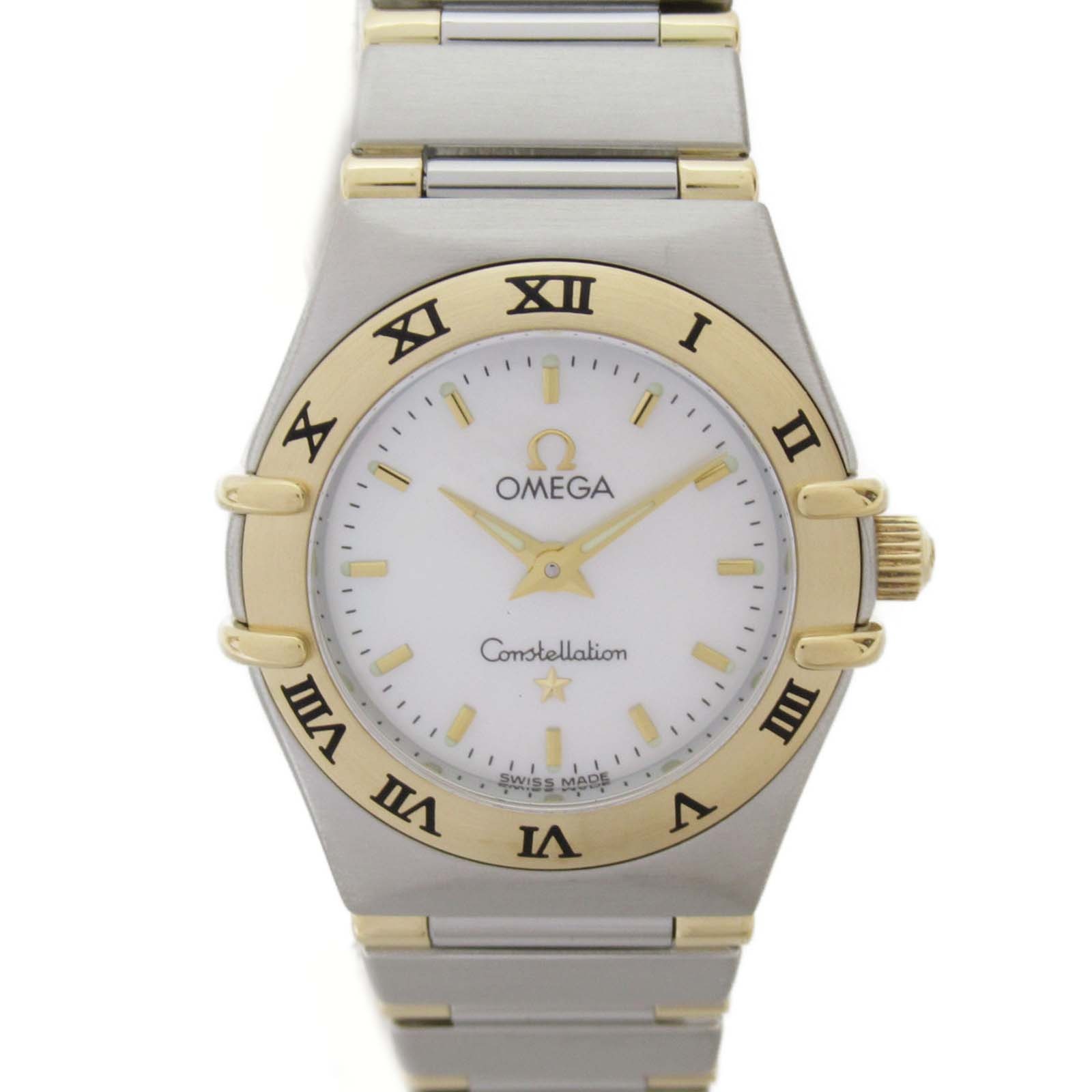 オメガ OMEGA コンステレーション ミニ 腕時計 時計 K18 （イエローゴールド） ステンレススチール レディース ホワイト系 シェル 1362.7 【中古】 | ブランド ブランド時計 ブランド腕時計 ウォッチ