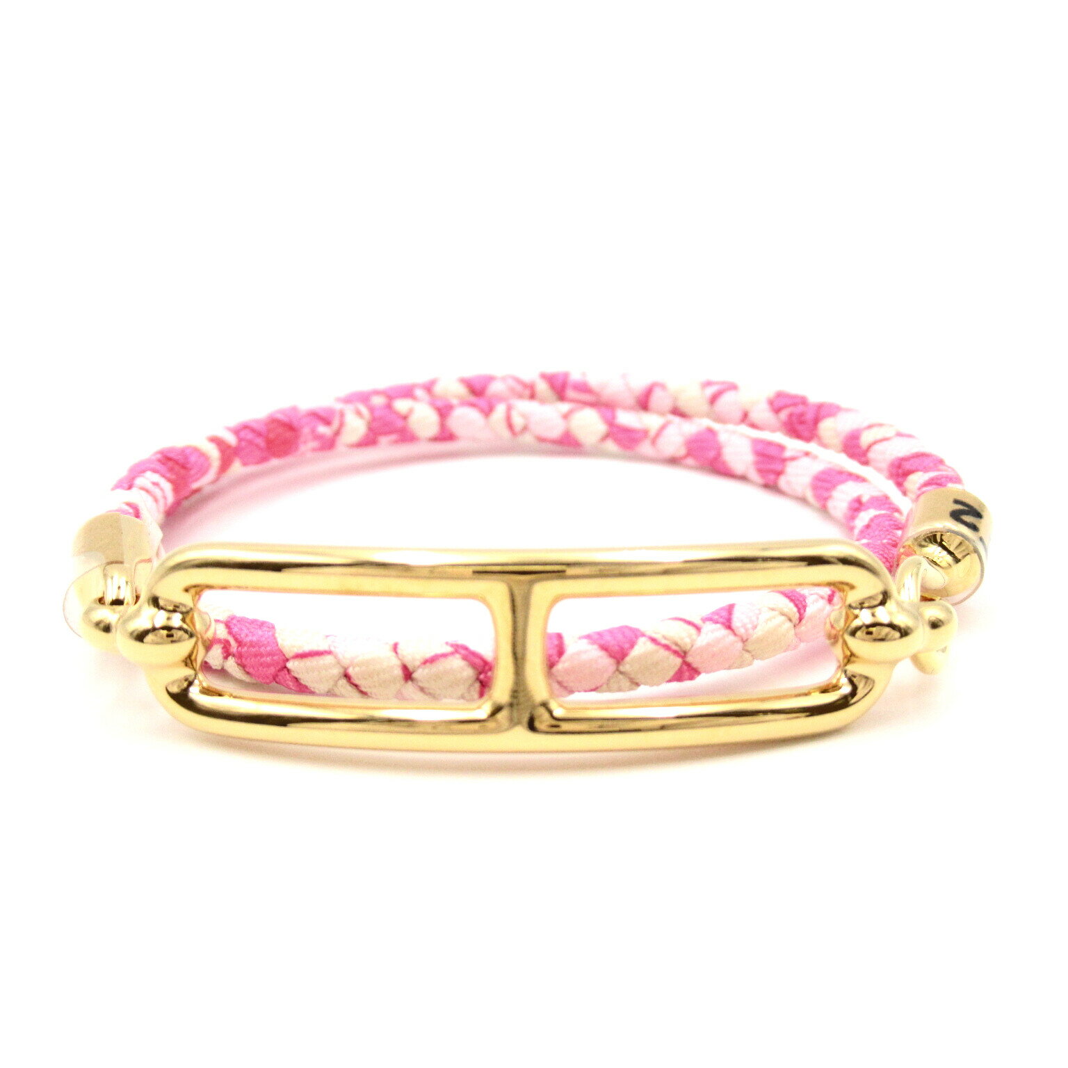 エルメス HERMES ルリ ドゥブルトゥール ブレスレット アクセサリー シルク レディース ピンク系 ピンク・レイク / ゴールド金具 【中古】 | ブランド 腕輪のサムネイル