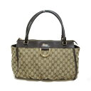 ▼4/10まで!最大3万円OFFクーポン＆全品対象ポイント5倍▼ グッチ GUCCI GGキャンバス トートバッグ バッグ レディース ベージュ系 ダークブラウン 189831 【中古】 | ブランド ブランドバッグ バック トートバック トート