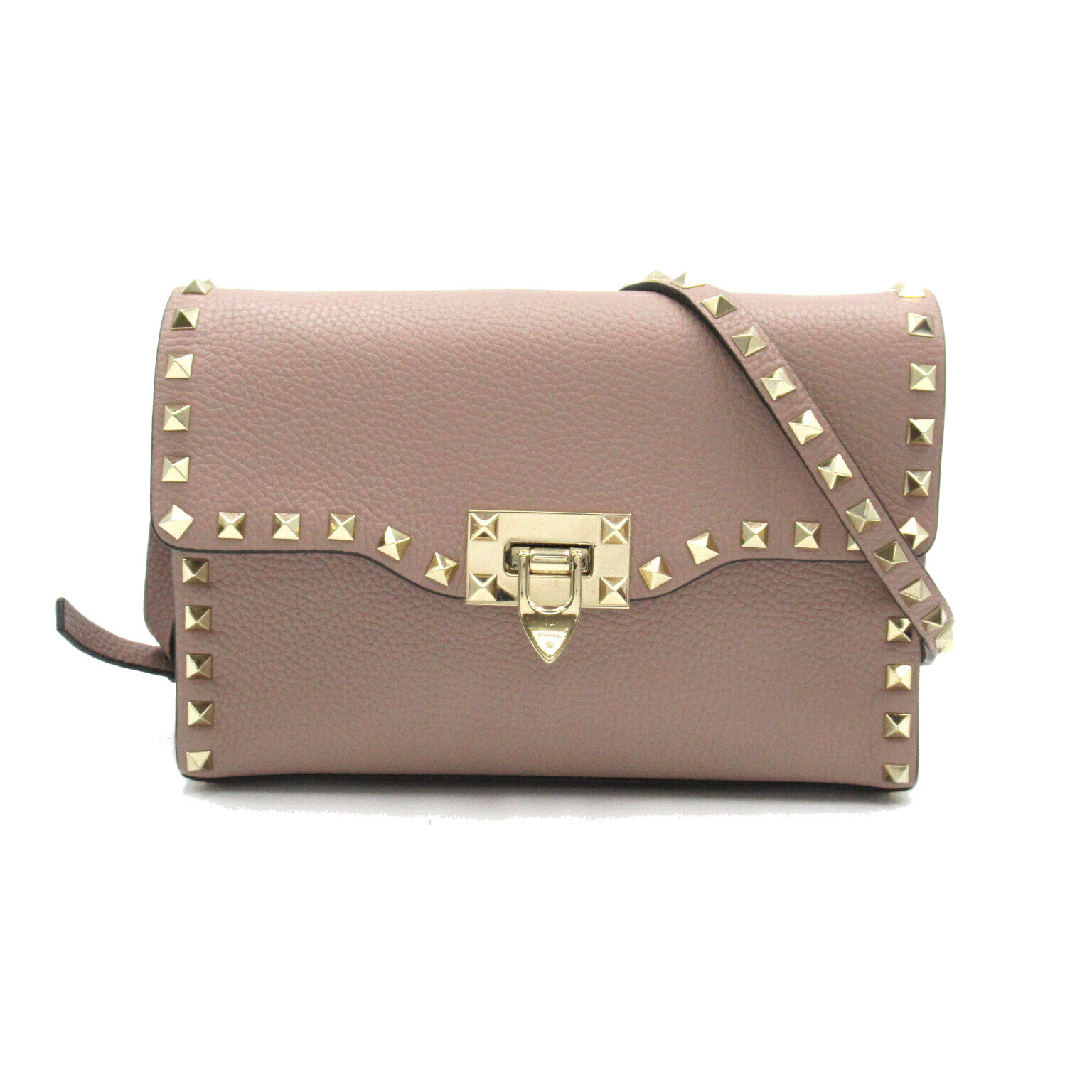 ヴァレンチノ Valentino ロックスタッズスモールバッグ ショルダーバッグ バッグ レザー レディース ベージュ系 【中古】のサムネイル