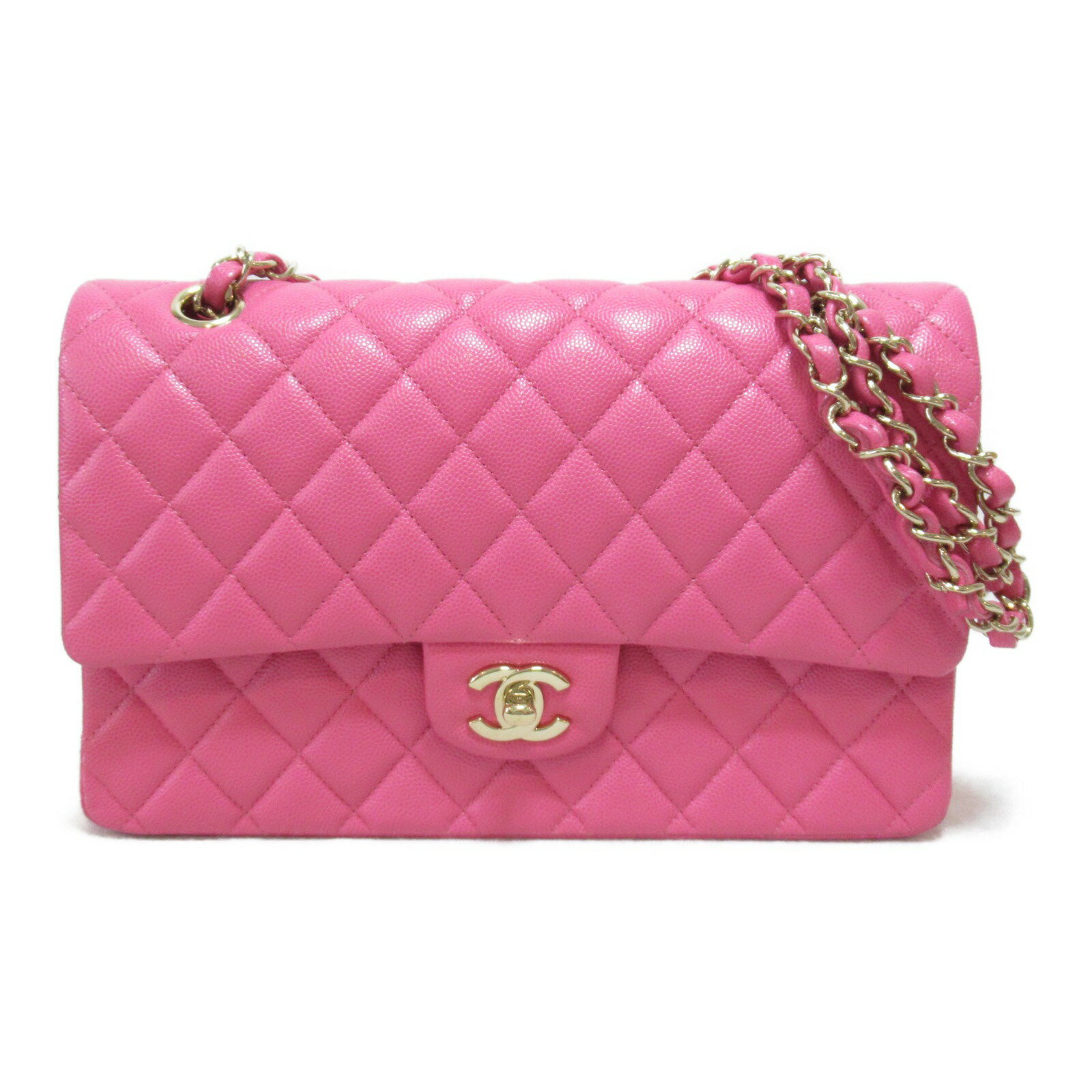 シャネル CHANEL マトラッセWフラップチェーンショルダーバッグ ショルダーバッグ バッグ キャビアスキン (グレインド カーフ) レディース ピンク系 【中古】 | ブランド ブランドバッグ バック ショルダーバック ショルダー 肩掛けのサムネイル