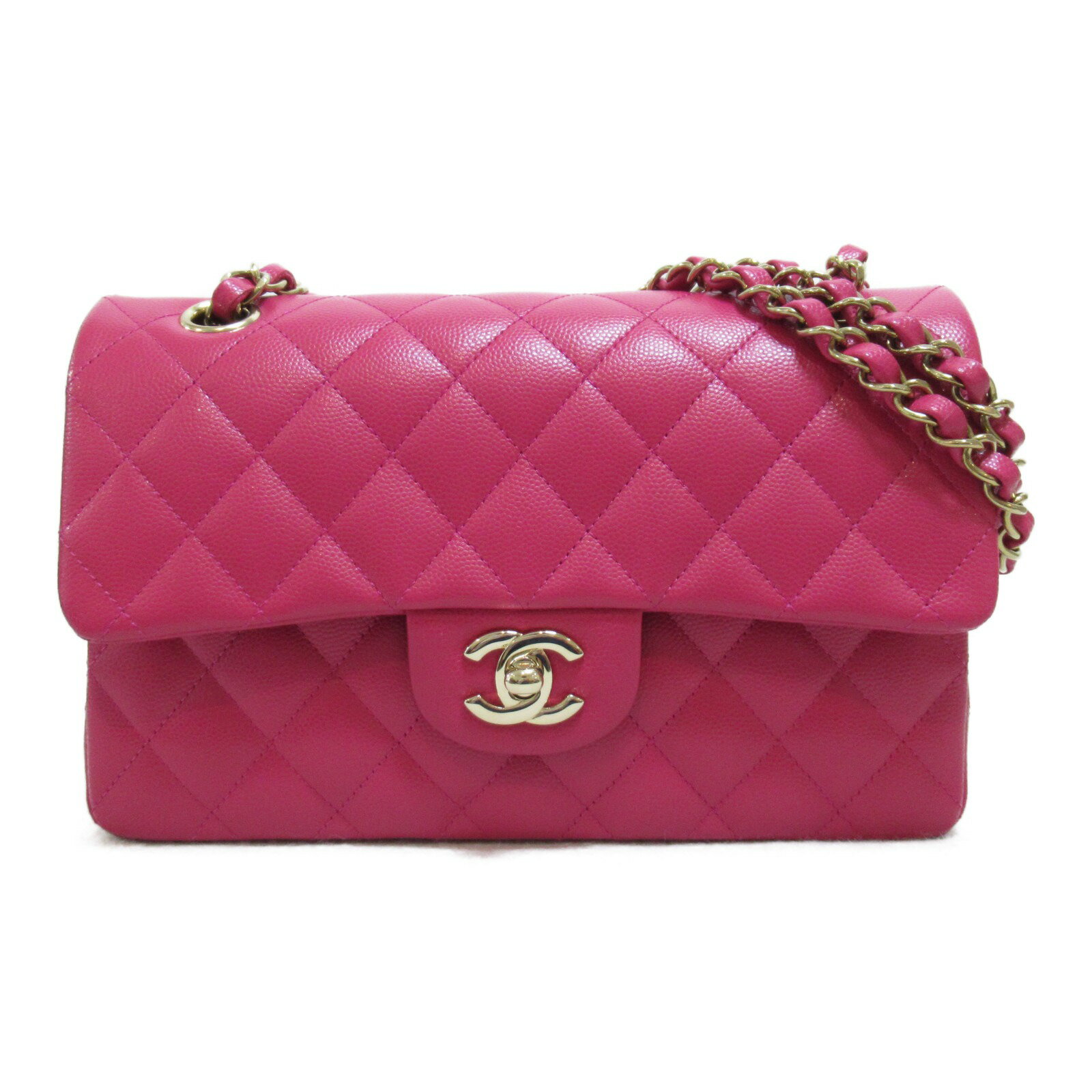 シャネル CHANEL マトラッセWフラップチェーンショルダーバッグ ショルダーバッグ バッグ キャビアスキン (グレインド カーフ) レディース ピンク系 A01113 【中古】 | ブランド ブランドバッグ バック ショルダーバック ショルダー 肩掛けのサムネイル