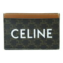 セリーヌ CELINE カードケース アクセサリー レザー PVCコーティングキャンバス メンズ レディース ブラウン系 ダークブラウン / キャメル 【中古】 | ブランド ブランド雑貨 小物 雑貨 名刺入れ 名刺 カード ケース