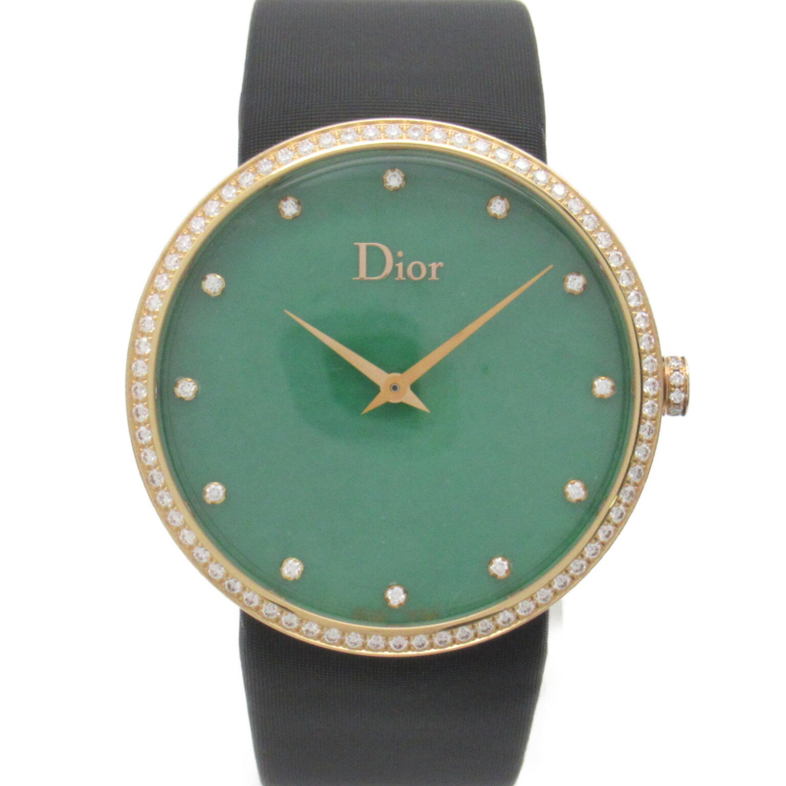 ディオール Dior LA D DE DIOR 腕時計 ウォッチ 腕時計 時計 K18PG（ピンクゴールド） サテンベルト ダイヤモンド メンズ グリーン系 CD043171 【中古】