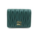 ミュウ ミュウ Miu Miu 二つ折財布 二つ折り財布 財布 レザー メンズ レディース グリーン系 5MV2042FPPF0K41 【新品】