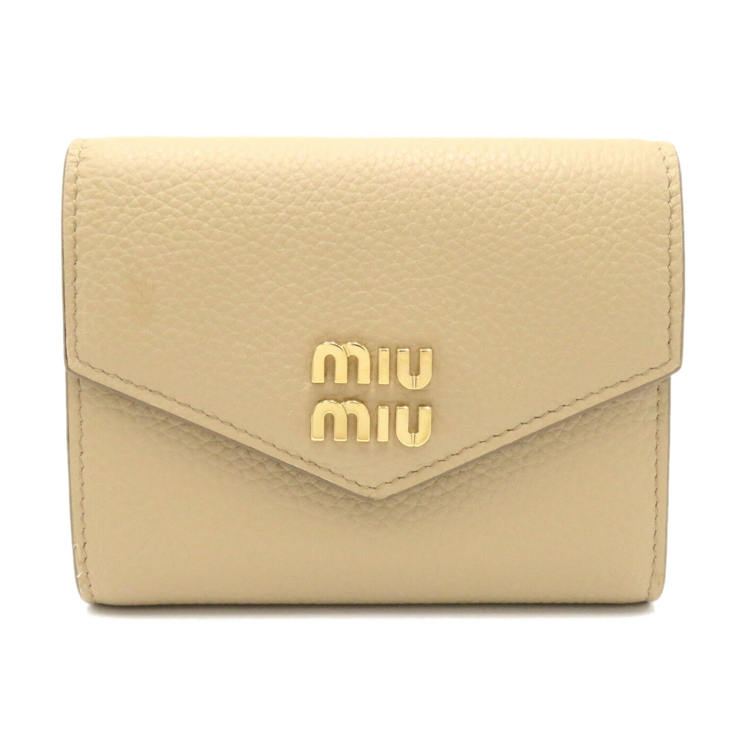 ミュウミュウ 財布（レディース） ミュウ ミュウ Miu Miu 二つ折財布 二つ折り財布 財布 レザー レディース ベージュ系 5MH0402DT7F0036 【新品】