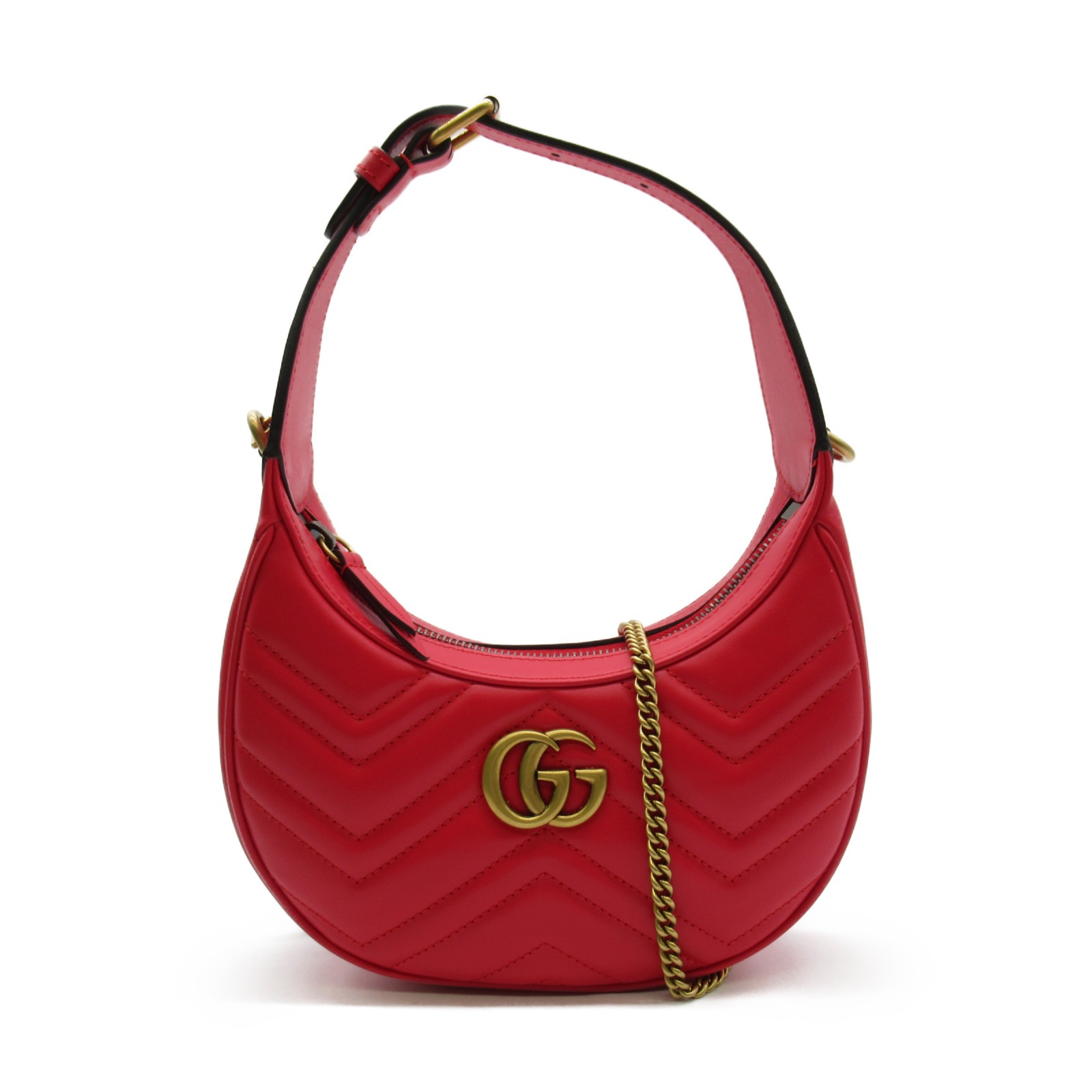 グッチ GUCCI GGマーモント マトラッセ ミニバッグ ハンドバッグ バッグ レザー レディース レッド系 699514DTDHT6832 【新品】