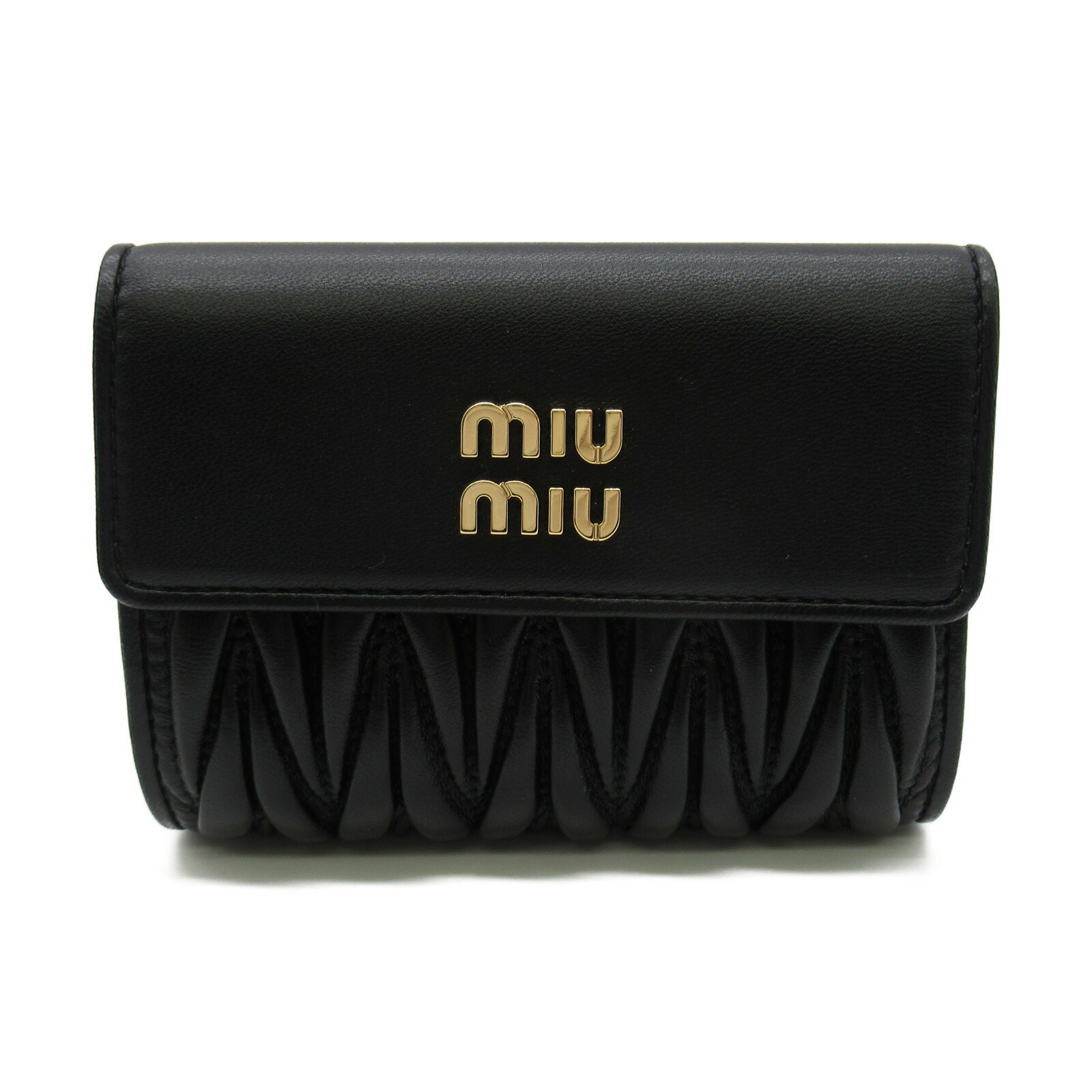 ミュウミュウ 財布（レディース） ミュウ ミュウ Miu Miu 三つ折り財布 三つ折り財布 財布 レザー レディース ブラック系 5ML0022FPPF0002 【新品】