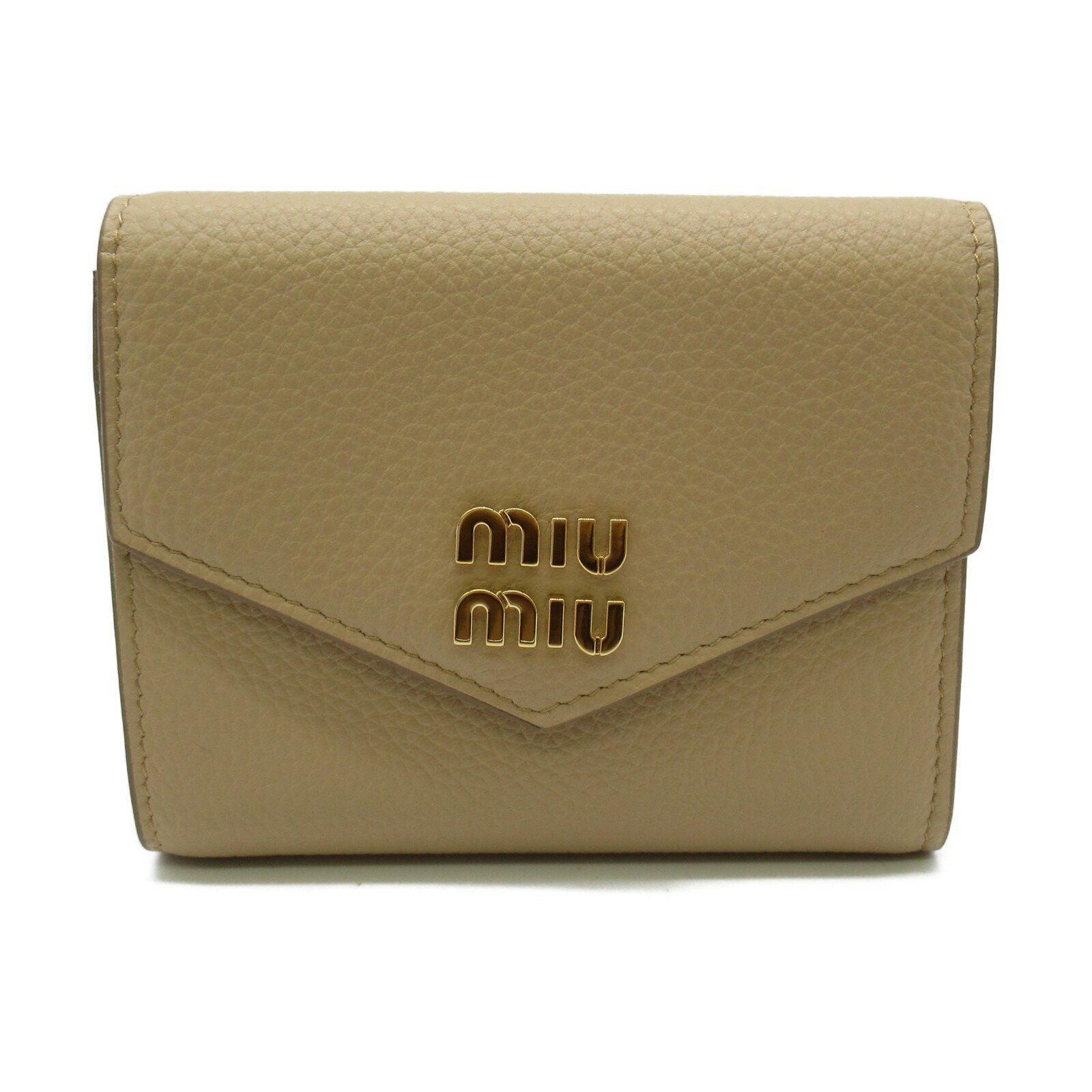 ミュウミュウ 財布（レディース） ミュウ ミュウ Miu Miu 三つ折り財布 三つ折り財布 財布 レザー レディース ベージュ系 5MH0402DT7F0036 【新品】