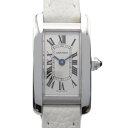 カルティエ CARTIER タンクアメリカンSM 腕時計 時計 レザーベルト WG レディース シルバー系 WSTA0043 【中古】