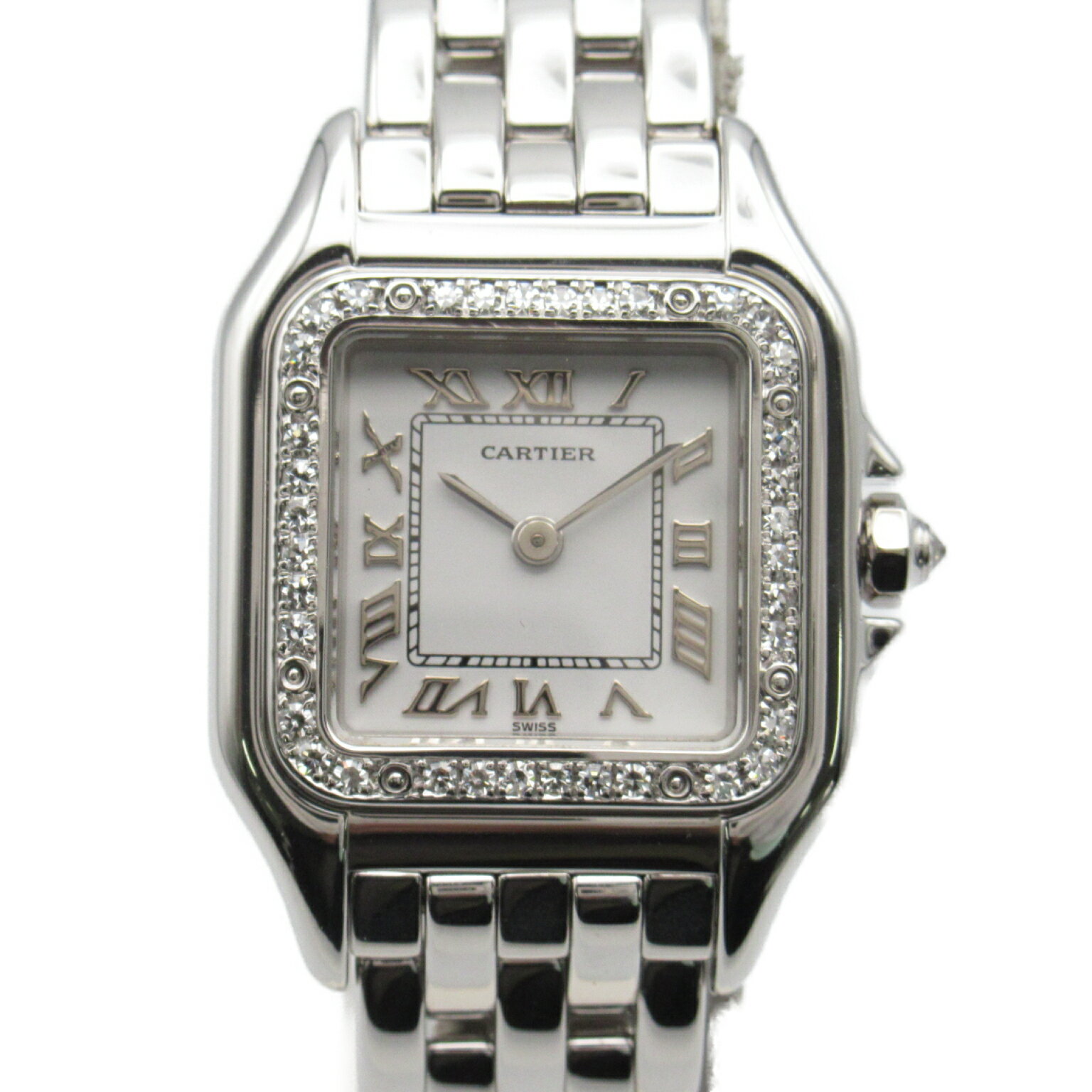 カルティエ CARTIER パンテールSM ダイヤベゼル 腕時計 時計 K18WG（ホワイトゴールド） レディース ホワイト系 1660 【中古】