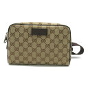 グッチ GUCCI ウエストバッグ バッグ GGキャンバス レディース ベージュ系 ダークブラウン 486628 【中古】