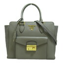 プラダ PRADA 2wayショルダーバッグ 2wayショルダーバッグ バッグ レザー サフィアーノレザー レディース グレー系 1BA189 【中古】