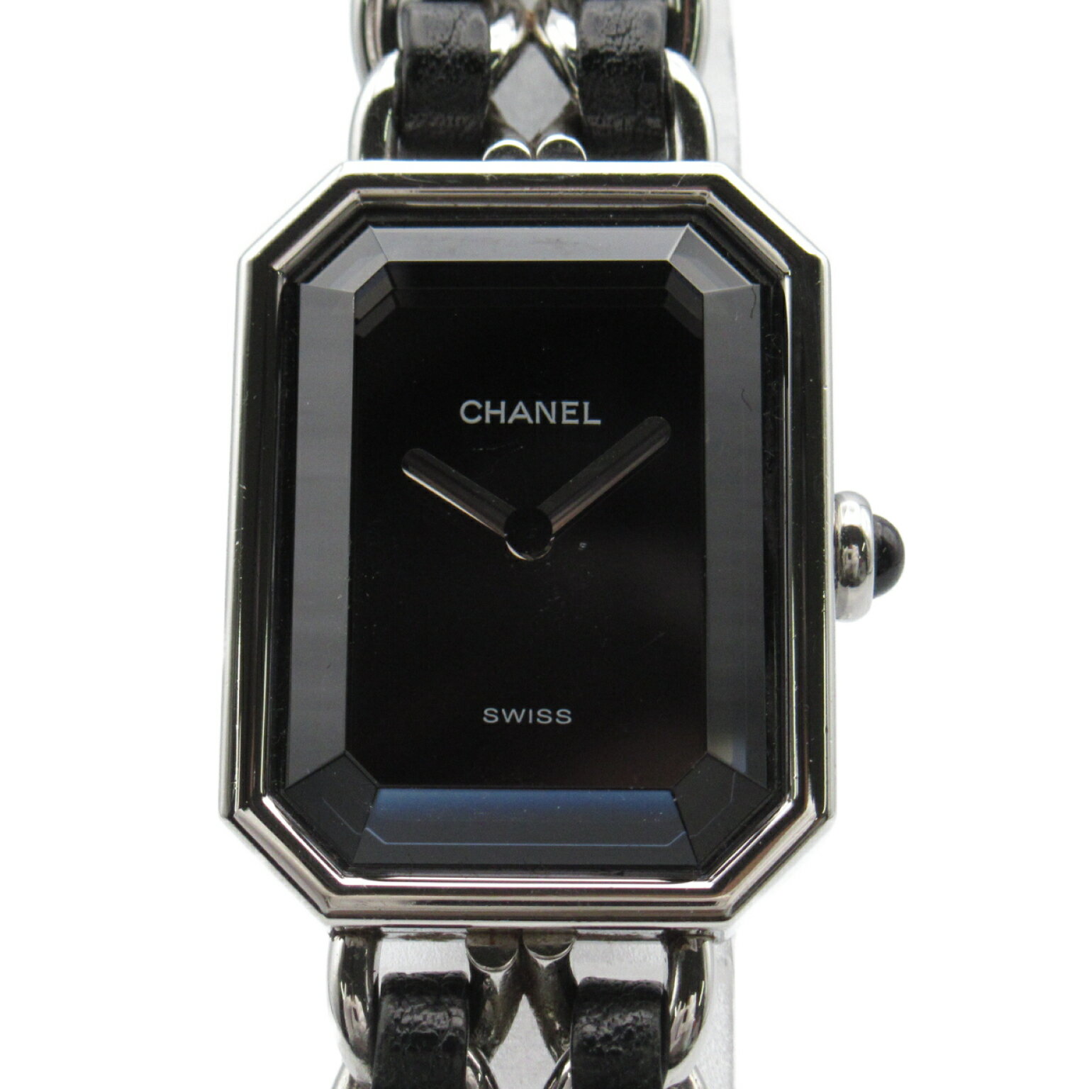 シャネル CHANEL プルミエールL 腕時計 時計 ステンレススチール レザーベルト レディース ブラック系 H0451 【中古】