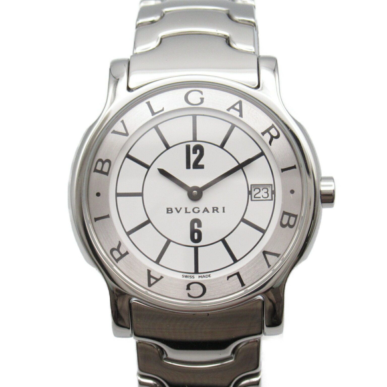 ブルガリ BVLGARI ソロテンポ 腕時計 時計 ステンレススチール メンズ レディース ホワイト系 ST35S 【中古】