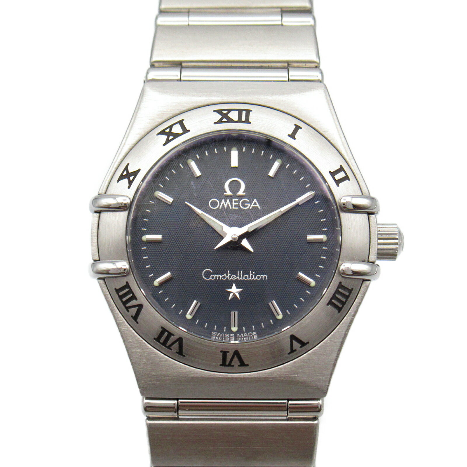オメガ OMEGA コンステレーション ミニ 腕時計 時計 ステンレススチール レディース ネイビー系 1562.40 【中古】