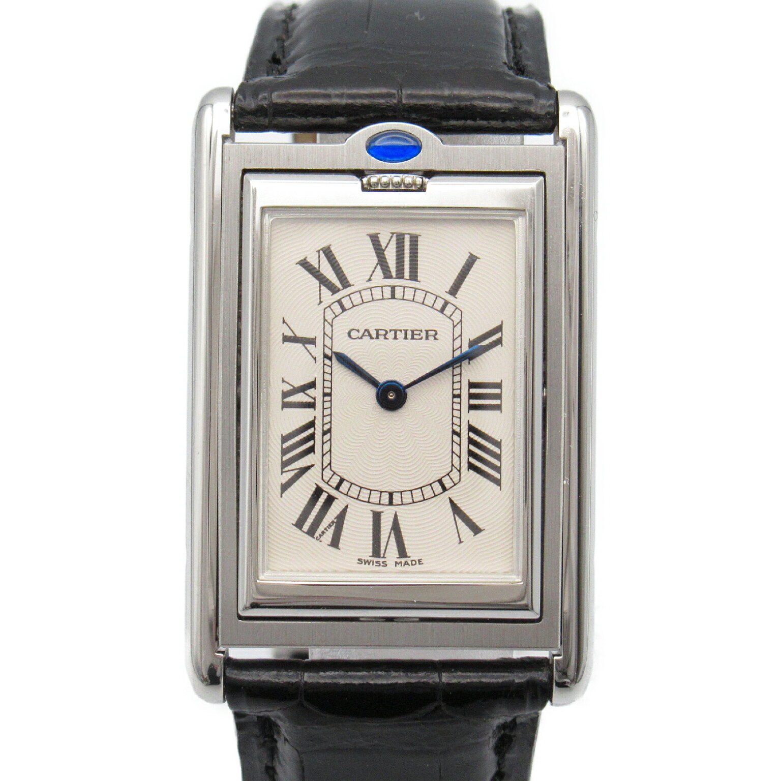 カルティエ CARTIER タンクバスキュラントLM 腕時計 時計 ステンレススチール レザーベルト 革 レディース シルバー系 W1016355 【中古】
