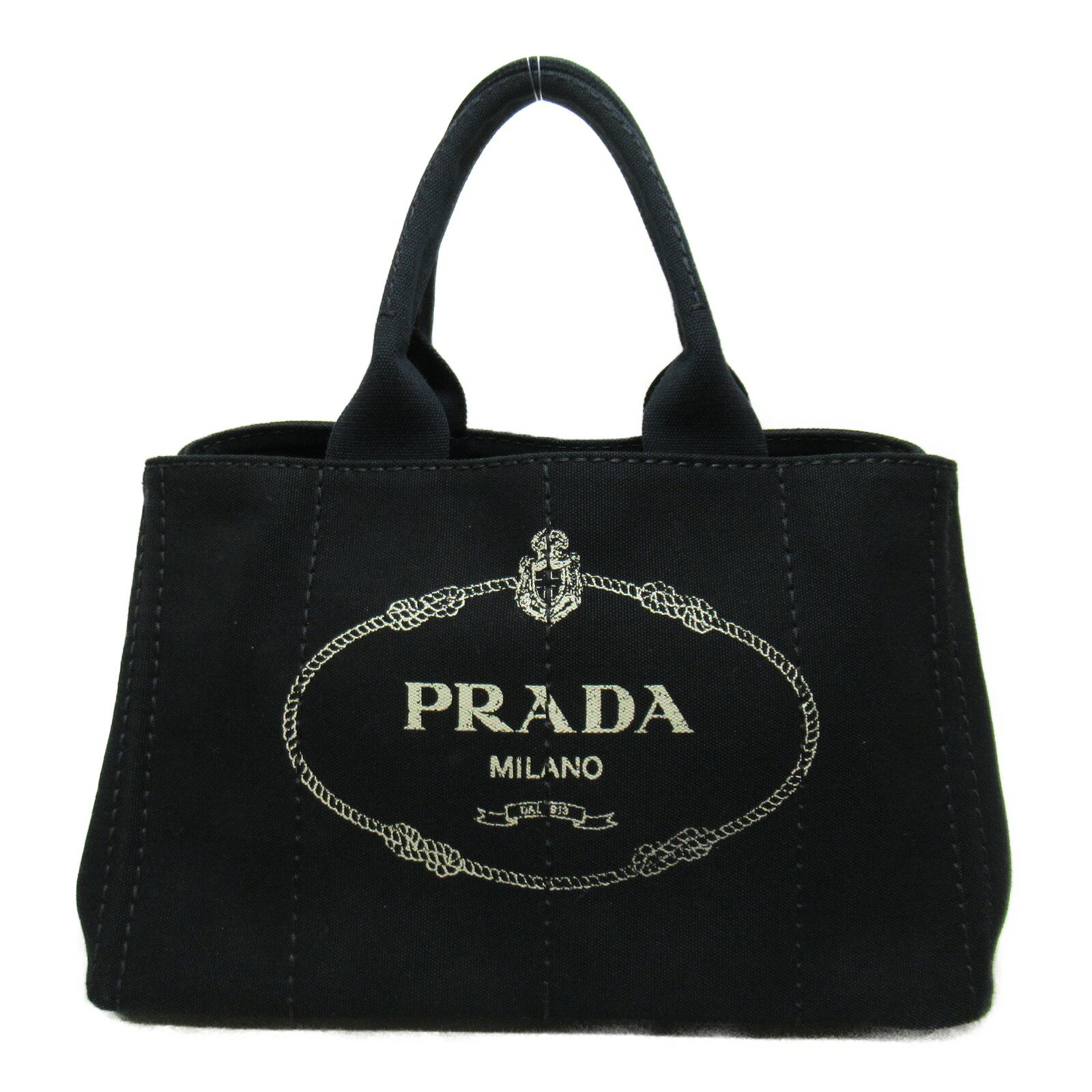 プラダ PRADA カナパ トート バッグ トートバッグ バッグ キャンバス レディース ブラック系 【中古】