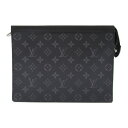 ルイ・ヴィトン LOUIS VUITTON ポシェット ヴォワヤージュ MM セカンドバッグ クラッチバッグ バッグ PVCコーティングキャンバス モノグラム・エクリプス メンズ ブラック系 M61692 【中古】