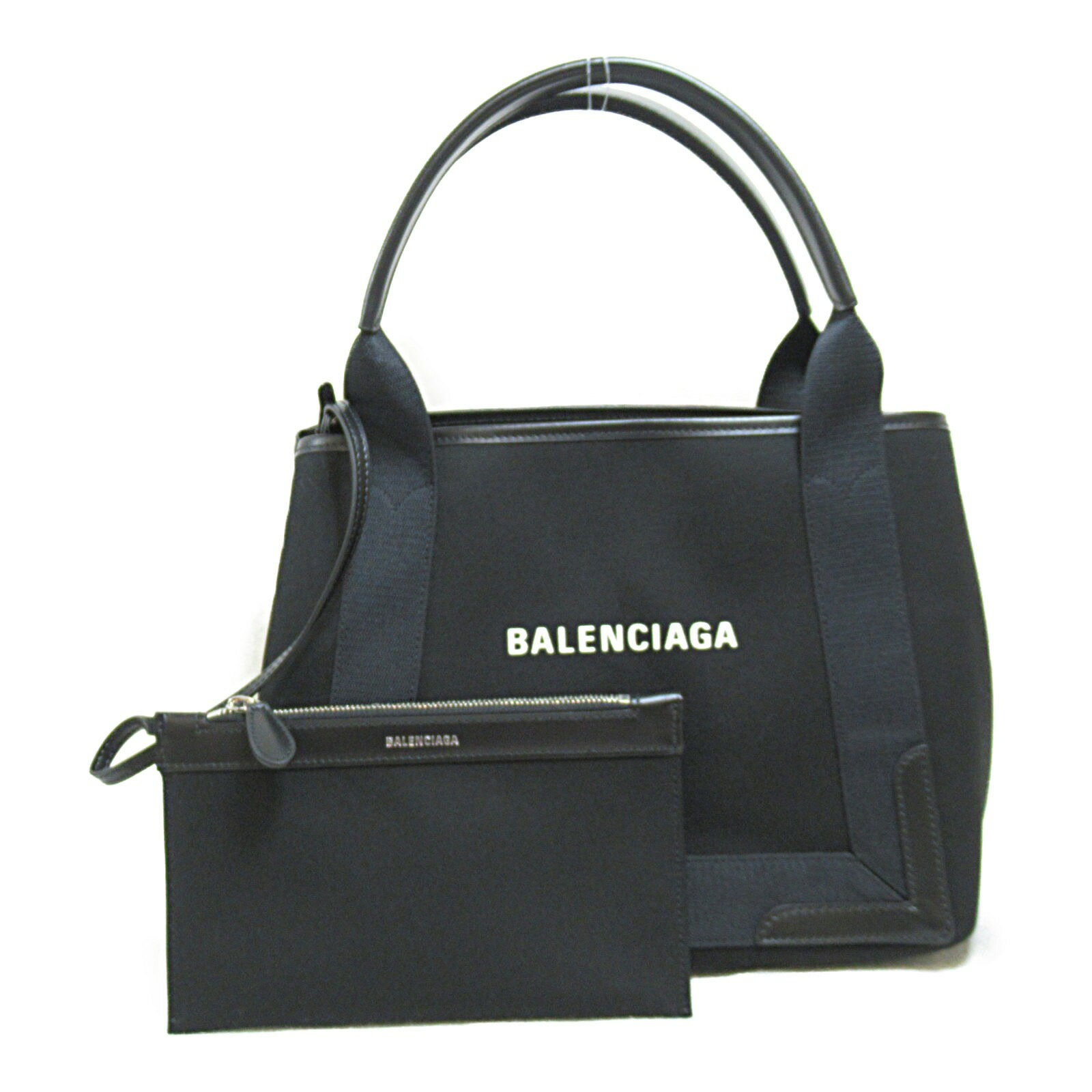 バレンシアガ トートバッグ（レディース） バレンシアガ BALENCIAGA ネイビー スモール カバス トートバッグ トートバッグ バッグ カーフ（牛革） コットンキャンバス レディース ブラック系 3399332HH3N1000 【新品】