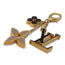 ルイ ヴィトン LOUIS VUITTON バッグ チャーム フルール ドゥ モノグラム チャーム アクセサリー GP（ゴールドメッキ） レディース ゴールド系 ブラック/グレー M67119 【中古】