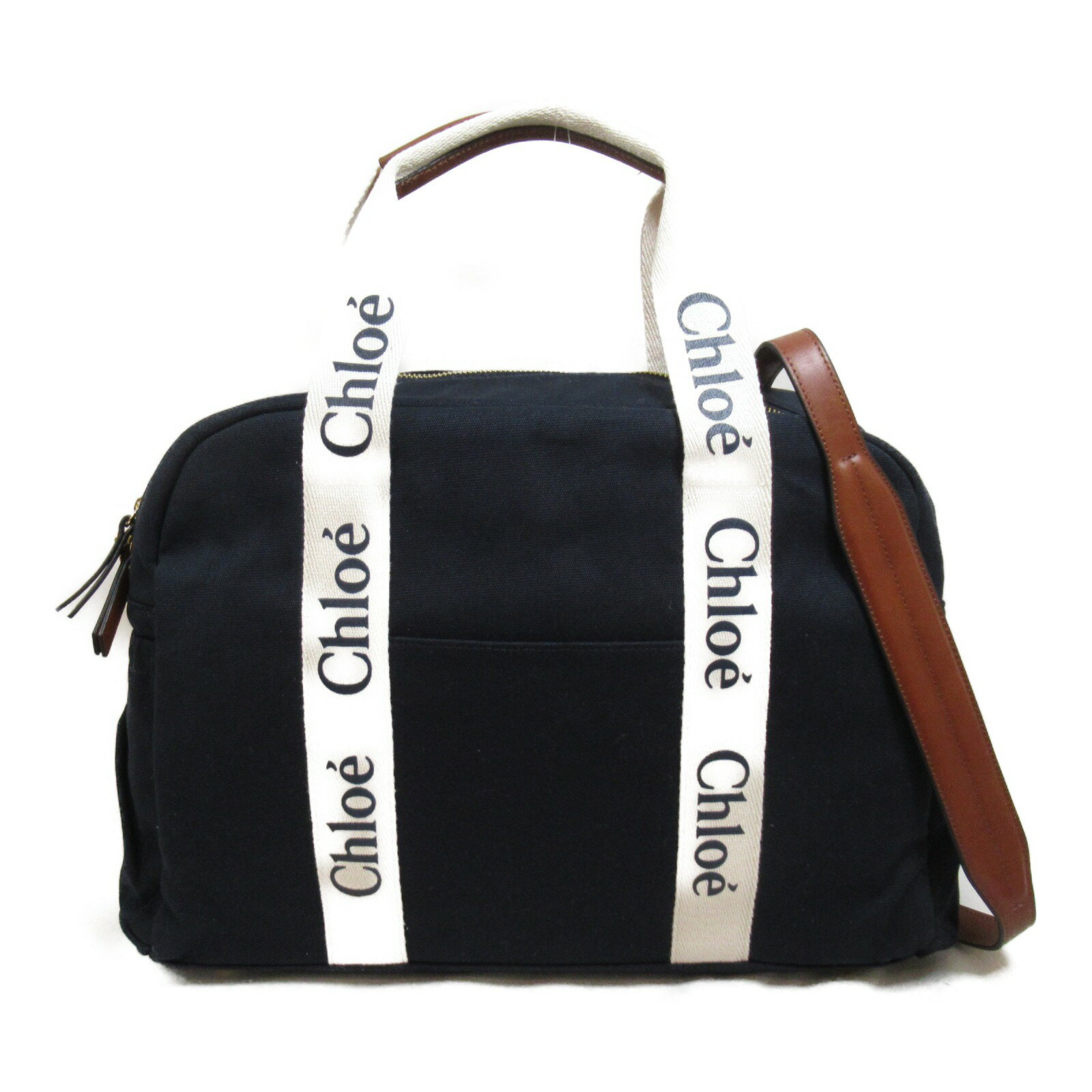 クロエ Chloe 2wayショルダー マザーズバック ショルダーバッグ バッグ コットン レザー レディース ブラック系 C20190859 【新品】