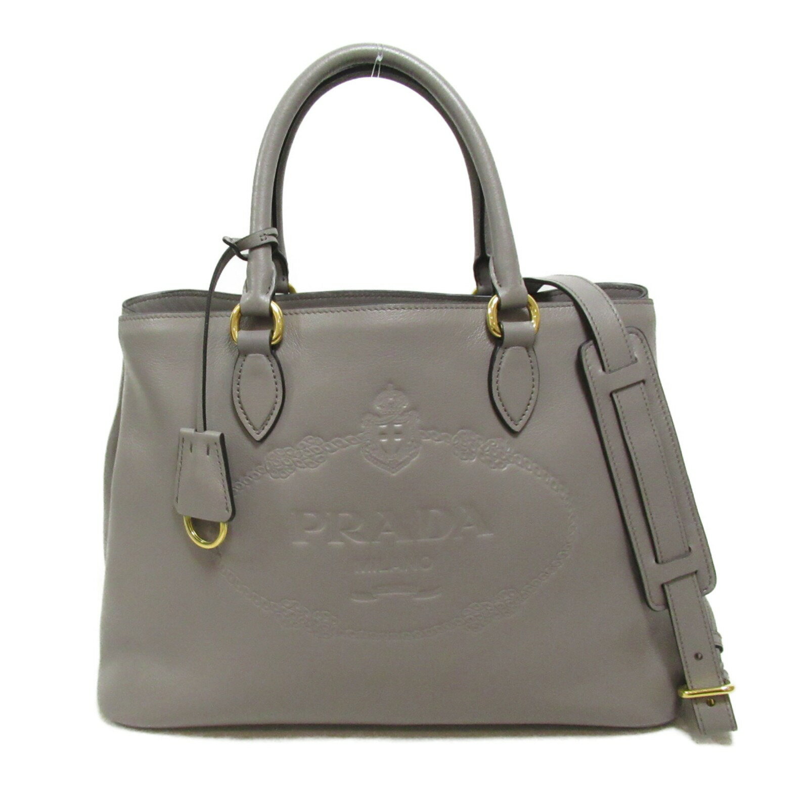 プラダ PRADA 2Wayトートバッグ トートバッグ バッグ レザー レディース グレー系 【中古】