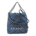 シャネル CHANEL CHANEL22 ミハンドバッグ 2wayショルダーバッグ バッグ デニム レディース ブルー系 デニムブルー AS3980 B15833 NW287 【中古】