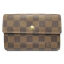 ルイ ヴィトン LOUIS VUITTON ポルトフォイユ アレクサンドラ ケース付三つ折財布 三つ折り財布 財布 PVCコーティングキャンバス ダミエ レディース ブラウン系 N63067 【中古】