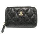 シャネル CHANEL マトラッセ コインケース コインケース 財布 キャビアスキン(グレインドカーフ) レディース ブラック系 A69271 【中古】