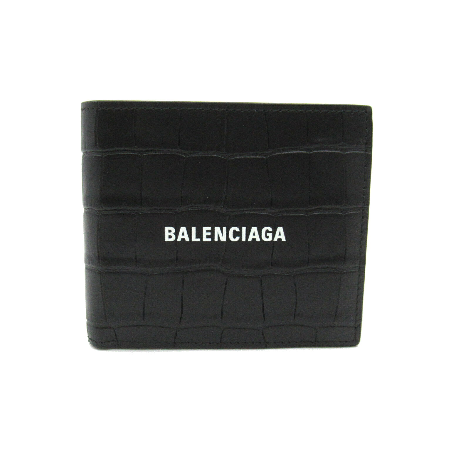 バレンシアガ 財布（メンズ） バレンシアガ BALENCIAGA 二つ折り財布 二つ折り財布 財布 型押しレザー メンズ ブラック系 5943151ROP31000 【新品】