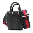 ≪5%OFFクーポン×P5倍≫グッチ GUCCI GGスプリームミニ 2wayショルダーバッグ バッグ PVCコーティングキャンバス メンズ レディース ブラック系 696010 【中古】(4)