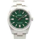 ≪3%OFFクーポン×P3倍≫ロレックス ROLEX オイスター パーペチュアル ランダム番 腕時計 時計 ステンレススチール メンズ グリーン系 124300...