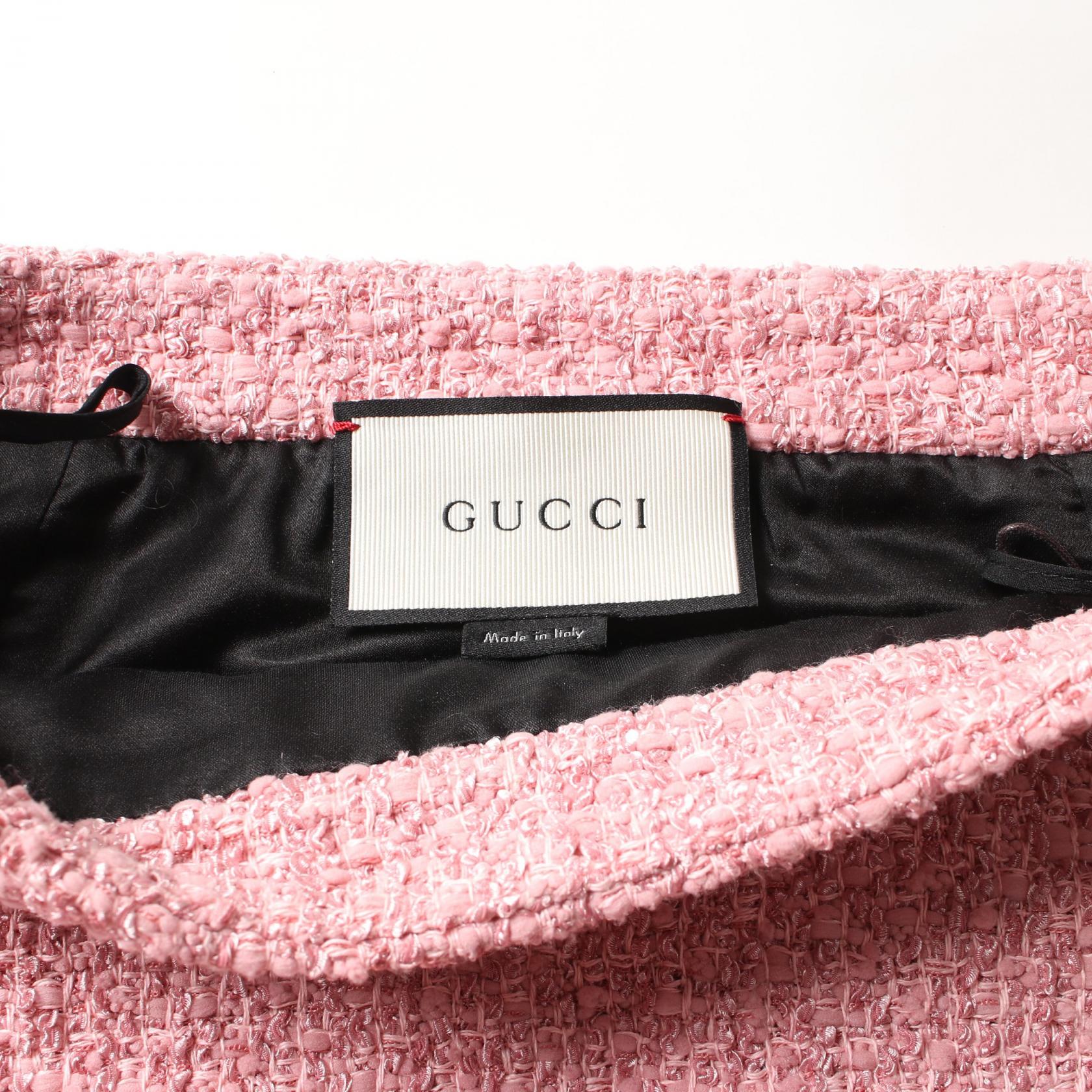 グッチ GUCCI スカート 衣料品 ボトムス ファブリック ミンクファー レディース ピンク系 409720 プレゼント 誕生日 記念日 ブランド 送料無料【中古】