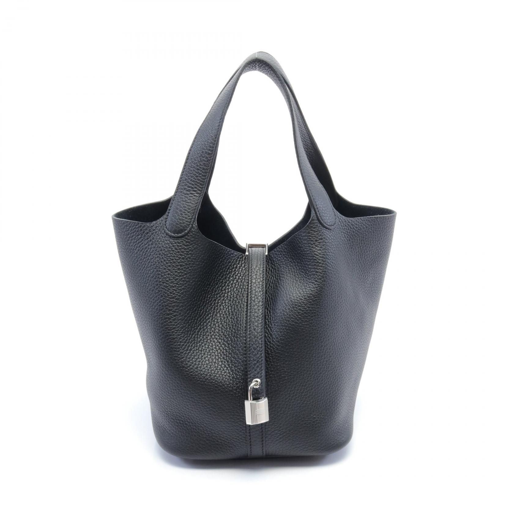 ≪5%OFFクーポン対象≫エルメス HERMES ピコタンロックMM ハンドバッグ バッグ トリヨンクレマンス トリヨンクレマンス レディース ブラック系 プレゼント 誕生日 記念日 ブランド 送料無料【中古】