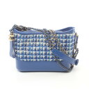 ≪3万円OFFクーポン配布×P5倍≫シャネル CHANEL ガブリエル ショルダーバッグ バッグ ファブリック レザー レディース ブルー系 【中古】