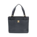 ≪5千円OFFクーポン配布×P5倍≫シャネル CHANEL ココマーク ハンドバッグ バッグ カーフ(牛革) グレインドカーフ レディース ブラック系 【中古】