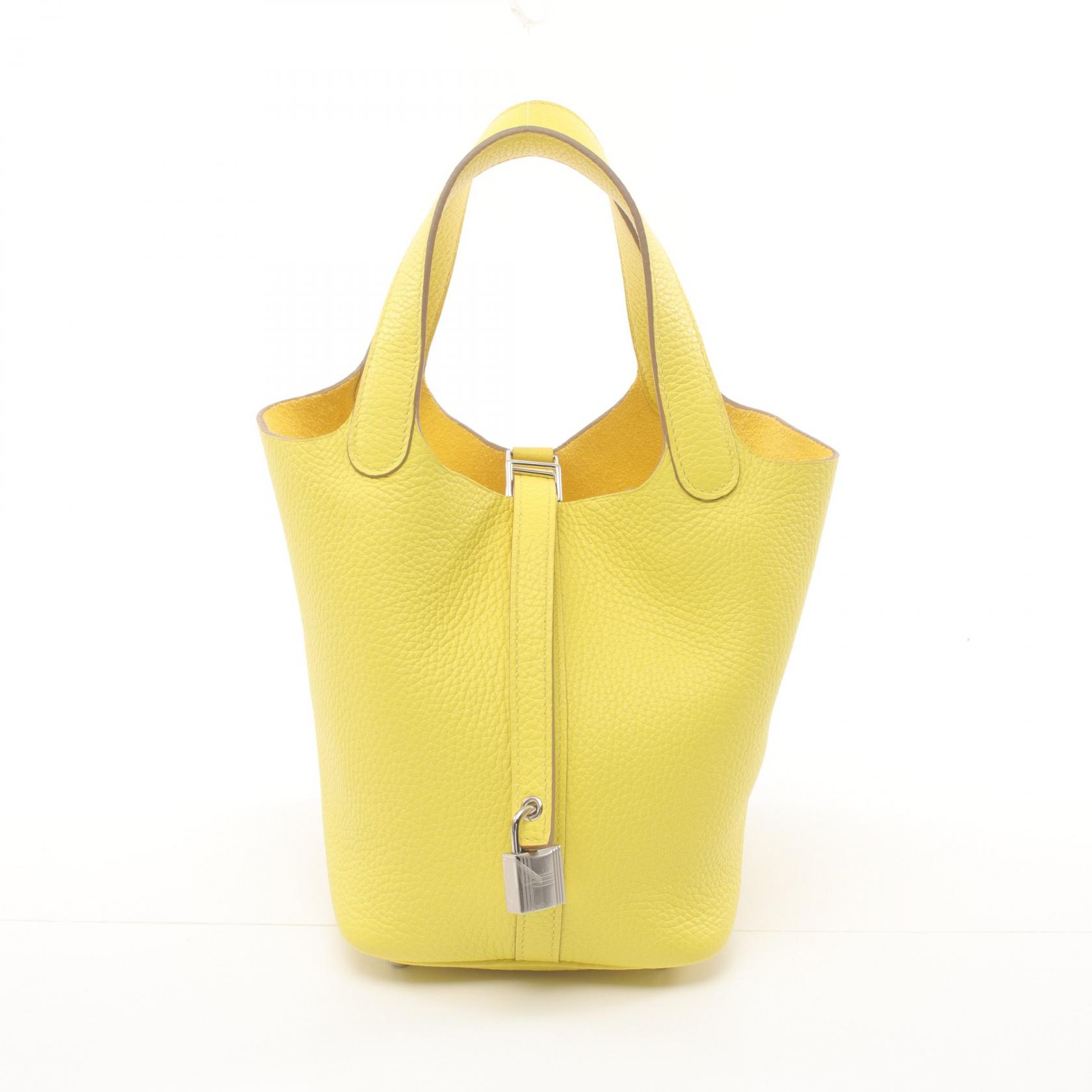 エルメス HERMES ピコタンロックPM ハンドバッグ バッグ レザー トリヨンクレマンス トリヨンクレマンス レディース イエロー系 056289CK 【中古】のサムネイル