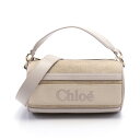 【4千円OFFクーポン対象】クロエ Chloe WOODY TUBE ハンドバッグ バッグ ファブリック レザー レディース ベージュ系 / パープル系 CHC24AS682L17084 【新品】