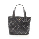 ≪7%OFFクーポン対象≫シャネル CHANEL ワイルドステッチ トートバッグ バッグ レザー レディース ブラック系 A18126 【中古】(4)
