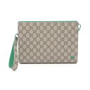 ≪5%OFFクーポン対象≫グッチ GUCCI GGスプリーム セカンドバッグ クラッチバッグ バッグ PVCコーティングキャンバス レザー メンズ ベージュ系 / グリーン系 768255FACQC9753 プレゼント 誕生日 記念日 ブランド 送料無料【新品】(4)