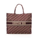 ディオール Dior BOOK TOTE ブックトート ラージ オブリーク トートバッグ バッグ キャンバス レディース ベージュ系 / ボルドー系 M1286ZRIW 【中古】(4)