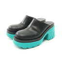 ボッテガヴェネタ BOTTEGA VENETA FLASH クロッグ サボ サンダル 靴 レザー レディース ブラック系 【中古】