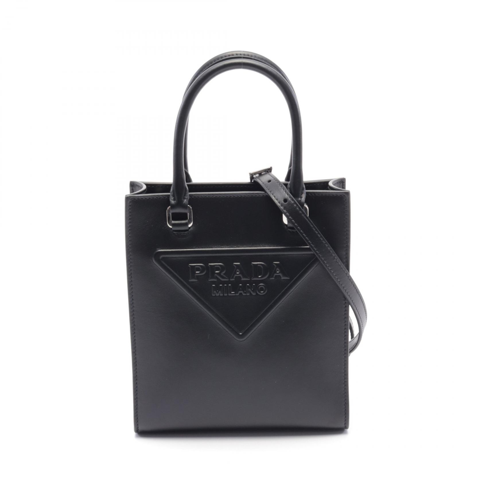 ≪5%OFFクーポン対象≫プラダ PRADA SOFT CALF ハンドバッグ バッグ レザー レディース ブラック系 1BA333ASKF0002 【新品】