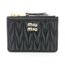 ≪5%OFFクーポン×P5倍≫ミュウ ミュウ Miu Miu コインケース 財布 レザー レディース ブラック系 5MC0932FPPF0002 【新品】