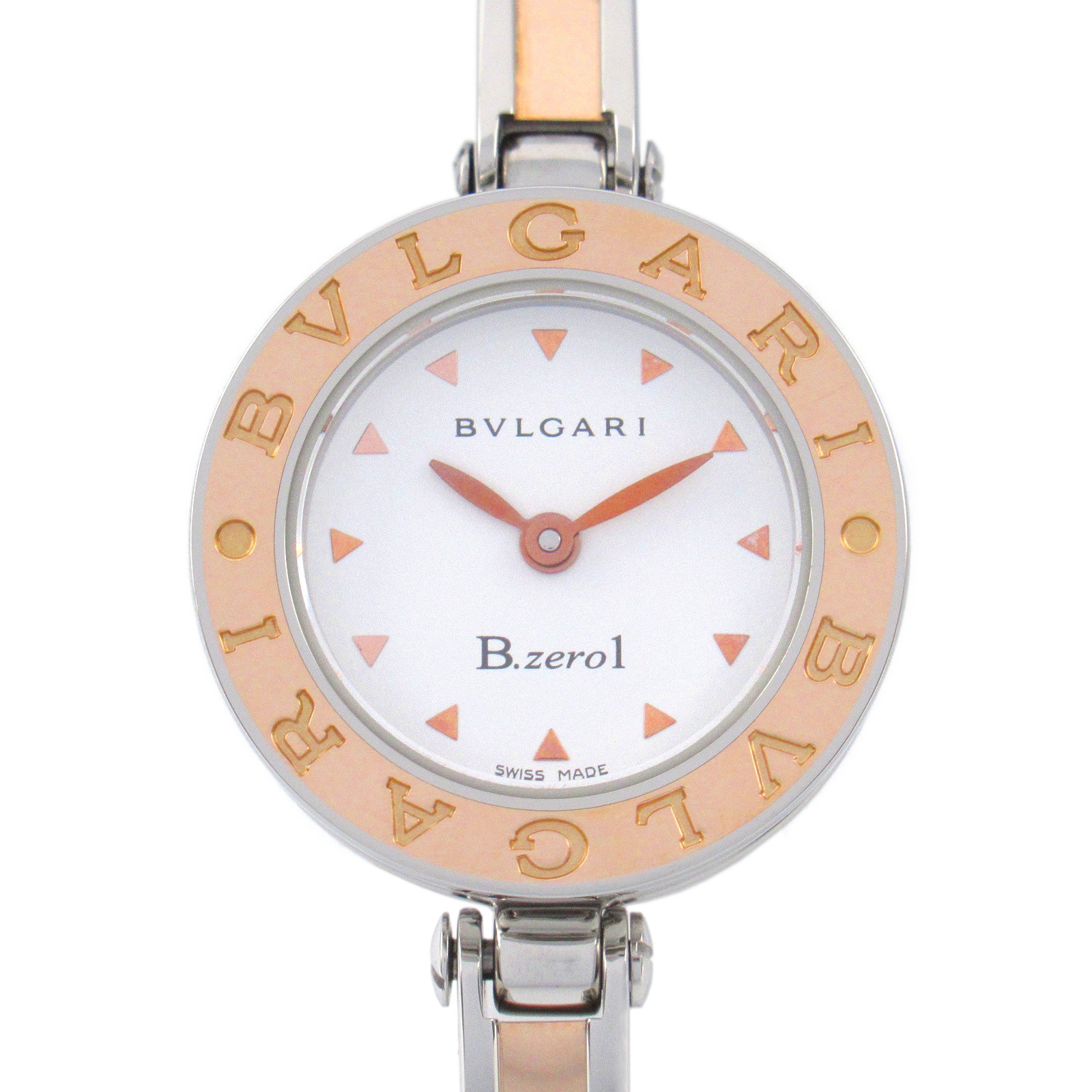 ≪5千円OFFクーポン×P3倍≫ブルガリ BVLGARI B-zero1 腕時計 時計 K18PG(ピンクゴールド) ステンレススチール レディース ホワイト系 BZ22SG/BZ22WSPG 【中古】
