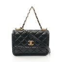 ≪10%OFFクーポン対象≫シャネル CHANEL マトラッセ ショルダーバッグ バッグ ラムスキン(羊革) レディース ブラック系 【中古】